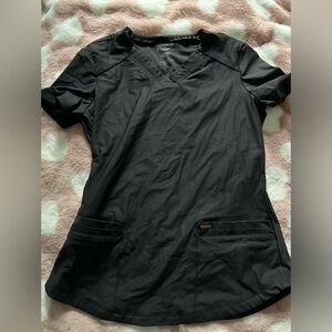 SMALL Cherokee Plain Black Scrub Top